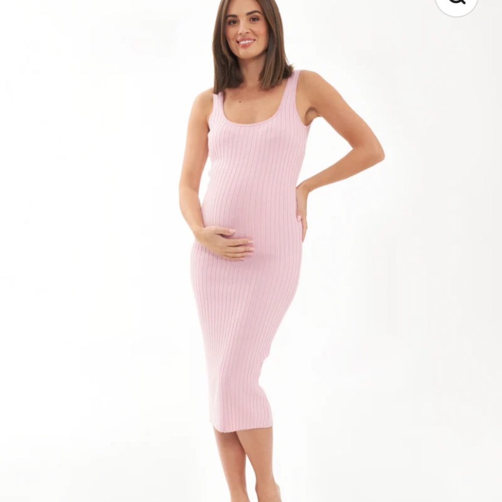 Ripe Maternity Pink Ribbed Dress